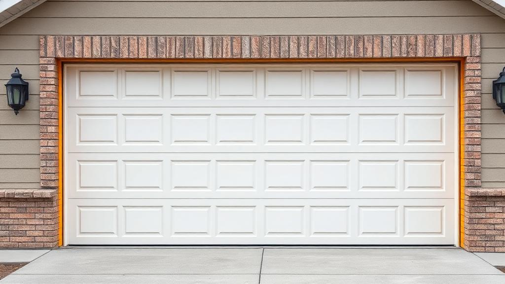 Insulated residential garage door showing energy efficiency features